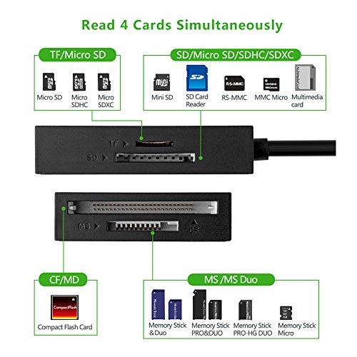 UGREEN USB 3 0 Lector de Tarjeta M  ltiple Leer Simult  neamente 4 en 1 con OTG 5 Gbps  para Tarjetas TF SD SDXC SDHC MMC CFI Ultra II CF Extreme CF MS  Compatible con Windows10  8 7  XP  iMac y Linux
