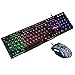 Produktbild BAKTH LED Hintergrundbeleuchtung Beleuchtete Regenbogen Farben Helligkeit USB Verdrahtete Wasserdicht Gaming Tastatur und Maus Set für Spielen oder Arbeiten
