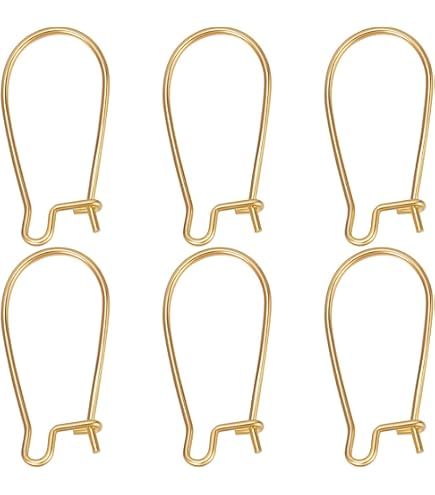 Beebeecraft 5 Paia di Fili per Orecchie Placcati In Oro 24K con