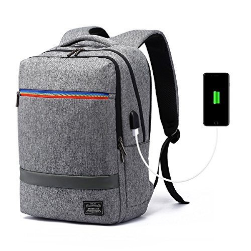Laptop Rucksack Damen Herren Notebook Business Tasche mit USB Kabel und Anschluss f  r bis zu Multifunktions 15  6 Zoll Stylisch Oxford Rucks  cke Gep