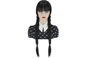 ENENBLAU Perücken Schwarze für Halloween Kostüm Perücke Geflochtene Lange Zöpfe Synthetische Perücken für Cosplay Party Fasching Karneval Halloween 022A