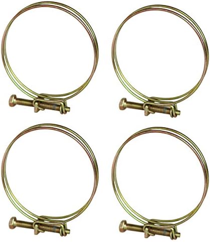 Yardwe 4 Pcs Wire Hose Clamp Adjustable Stainless Steel Pipe Clamp Double Wire Hose Clip Clamps for Woodworking Hoop Plumbing Fastener (2 Inch)
