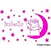 Produktbild Peppa Pig mit Ihrem Wunsch-Namen - 60 cm x 40 cm, erhältlich in 18 Farben, Mond, Sterne, personalisierbar, name, Kinderzimmer, Kind-Raum-Aufkleber Auto Vinyl Aufkleber, Wand, Fenster und Wand Windows-Art Aufkleber, Ornament-Vinylaufkleber 4Printer rose