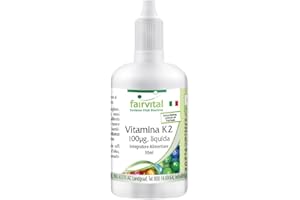 Fairvital | Vitamina K2 100mcg liquida - per 3 mesi - VEGAN - 30ml - menaquinone da natto - all-trans MK-7