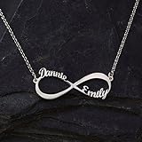 Collier Prénom Infini personnalisé avec Prénoms en Argent - Personnalisation Gratuite