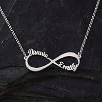Collier Prénom Infini personnalisé avec Prénoms en Argent - Personnalisation Gratuite