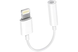 ENERGIEMAX iPhone Aux Adapter/Adapter iPhone Popfhörer【MFi Certified】Lightning auf 3.5mm Klinke Adapter/iPhone 3.5mm Headset Jack Dongle Aux Audio Adapter Dongle für iPhone/14/12/11/8/7/6Unterstützung Alle iOS