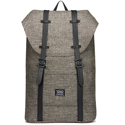 Rucksack Damen Herren Vintage KAUKKO Reiserucksack Studenten Rucksack Laptop Rucksack f  r 14  Notebook L  ssiger Daypacks Schultaschen f  r Wandern R