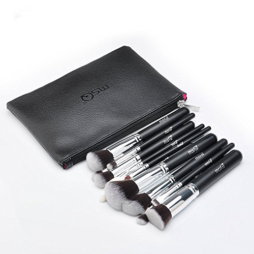Make up Pinsel Set 15 Stück Kosmetische Bürsten Weiche Natürliche Haar Und Synthetisches Haar Natürliche hölzerne Handgriff-Berufsverfassungs-Bürsten mit Luxuxpu-ledernes Fall-Beutel-Beutel Best Für Geschenk - 6
