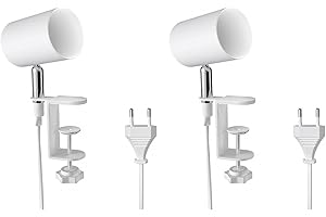 ledscom.de 2 pièces lampe à pince WAIKA, interrupteur, blanc mat, 1x GU10 max. 15W