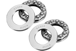 PATIKIL 51104 20mm x 35mm x 10mm ABEC3 Pressione Sfera Cuscinetti, 2pz Cromo Acciaio Una Via Direzione