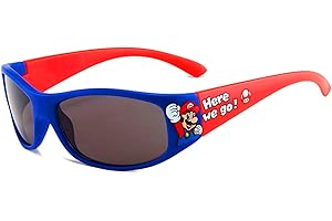 UHDS Occhiali da Sole Bambino in Policarbonato 3-12 Anni, Protezione UV400, Occhiali da Sole Cartoon, Leggeri e Antiurto