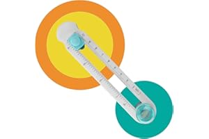 Tissting Kreisschneider Papier 2-20cm Durchmesser Verstellbare Rotations Kreis Papierschneider Kunststoff Paper Rundschneider Schneidemesser für Druckpapier, Laminiertes Papier, Kraftpapier