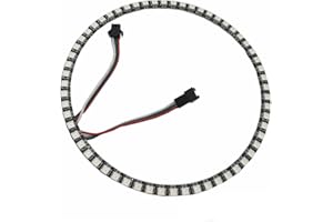 VRABOCRY DC 5V WS2812B 60 LED Pixel Ring Nero Pcb Modulo LED indirizzabile WS2812 IC RGB Colore intero Rotondo LED Cerchio