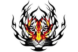 iSpchen Adesivo Tigre Per Auto,Adesivo Antigraffio Per Paraurti,Adesivo Fiamma Decalcomania In Pvc Adesivo Per Carrozzeria Adesivo Per Lo Styling Dell'Auto Per Camion Moto Parete Per Laptop, Xs/S