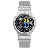 Liqiqi Fitness Tracker Smart Watch Armband, Q28 Herzfrequenz Monitor Kalorien, IP68 Wasserdicht Sport Aktivität Schrittzähler für Android oder iOS Smartphones – Standby 15 Tage Silber