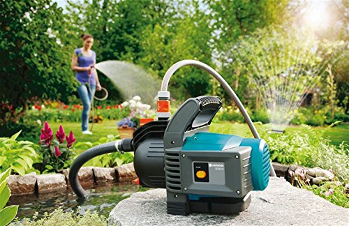 Gardena 1709-20 Gartenpumpe Classic 3500/4, Geräuscharm, große Einfüllöffnung, Wasser-Ablassschraube, lange Lebensdauer (Motorleistung 800 W, Fördermenge 3100 l/h, Max. Druck: 3.6 bar) - 3