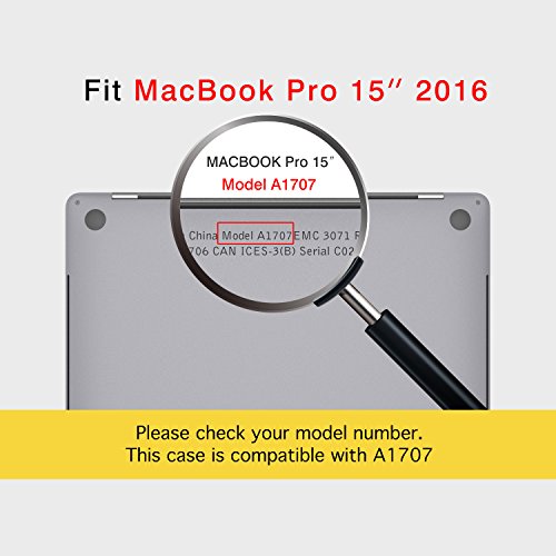 MoKo Hülle für MacBook Pro 15 2016 – Schlank Matte Harte PC Schale Schützhülle Case Cover Etui für das neue Apple MacBook Pro 15 Zoll A1707 2016, Translucent Weiß - 2