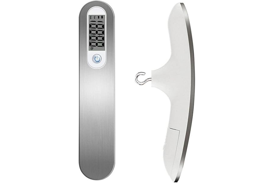 YCSHIPO 110 Lbs Archery Bow Scale - Hanging Handheld Digital Dynamometer for Recurve Hunting Bow - Stainless Steel With Clear LCD Display g/oz/kg/lb