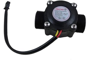 DIGITEN G3/4" Wasserdurchflusssensor, Hall-Effekt-Sensor, Durchflussmesser, 1-30 l/min, kompatibel mit Arduino, Raspberry Pi und Umkehrosmose-Filtern