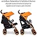 Twins Stroller Pushchair DUO - foldable and multifunctional highclass baby pram, Colour Electric Orange