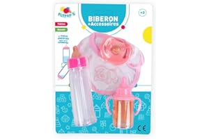 Flypop's 011482LIN Magic Bottles, Dummy, bib, Pink/White