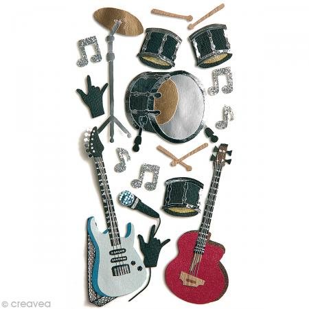 Artoz Artwork 3D Motiv-Sticker 185590-04, "Musikinstrumente modern", handmade(1)