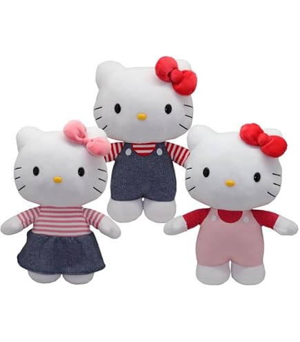 Peluche Hello Kitty Sanrio - Tenue Jaune - Taille Environ 17x15 Cm - Occasion