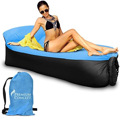 Premium Inflatable Lounger with Integrated Pillow - Waterproof Air Lounger Sofa For Camping, Beach, Pool, Garden, indoor - Portable, Lightweight Couch With Carrying Bag