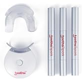 Toothsi Spark Teeth Whitening Kit - 2nd Gen | Includes 3x Teeth Whitening Pen, Whitening Device, PVC Shade Card, & Mouth Tray