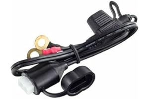 TARVEE Oxford Security Motorcycle Bike Fused Battery Charger Lead For Oximiser & Maximiser OF703 (Black)