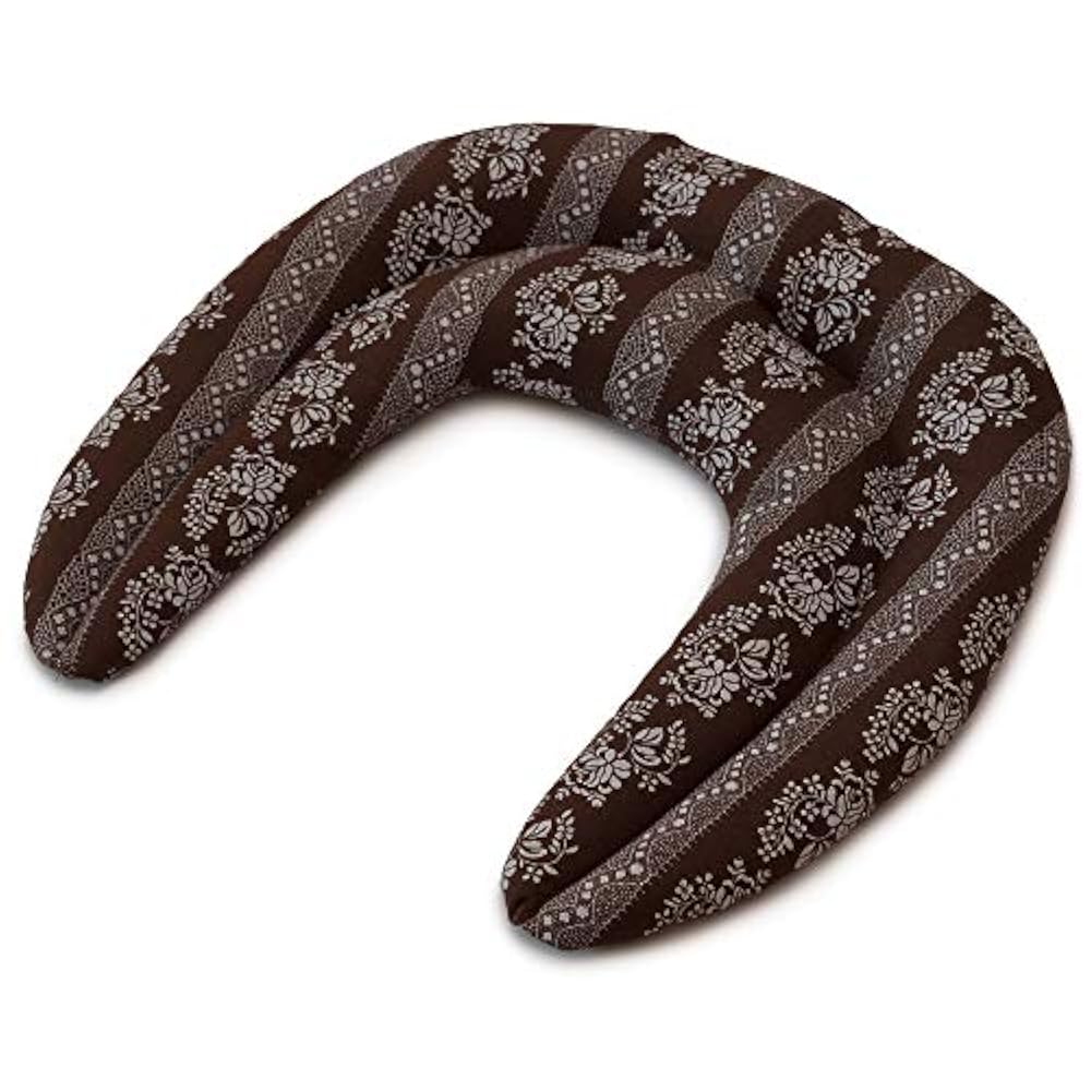 Rapssamen Nackenhörnchen mit Kammern Blumen-braun | Rapssamenkissen | Nackenkissen | Wärmekissen für Nacken