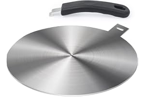 LEUOVE Adaptador de Placa de Inducción 24cm, para Cafetera, Sartenes de Vidrio, Olas de Cerámica y Otros Utensilios de Cocina, Removable Aislamiento Handle