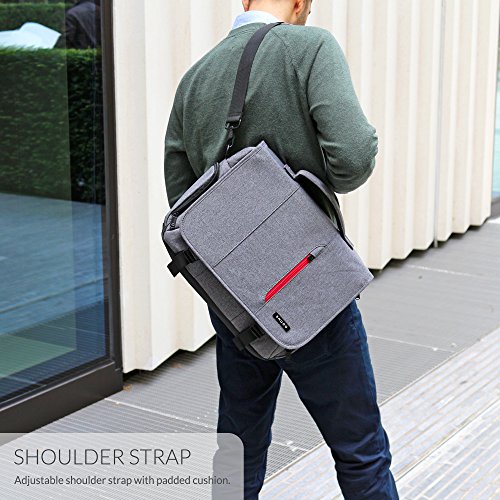 Laptoptasche, Snugg – Graue Notebooktasche – Umhängetasche für Laptops mit einer Bildschirmdiagonale von bis zu 15.6 Zoll - 7