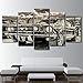 Produktbild Modulare HD Drucken Artwork moderne Sportwagen Poster Home Decor Wall Art 5 Stück Bilder 1965 Ford Mustang Gemälde auf Leinwand, 30 x 50 30 x 70 30 x 80 cm, ohne Rahmen