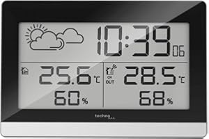 TECHNO LINE Technoline WS 9255 Negro, Plata - Estación meteorológica (LR06, Negro, Plata, 144 mm, 96 mm, 38 mm, 40 x 27 x 104 mm)