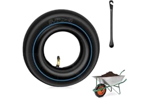 mizikuu 1 Pack 3.00/3.50-4 Wheelbarrow Inner Tube, Heavy Duty Inner Tyre 260 x 85mm with Bent Valve Stem Replacement Tire Inner Tubes Non-slip Hand Wheelbarrow Hose Tube for Wheelbarrows Wheel