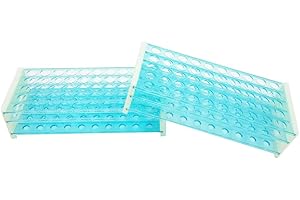 MUHWA 2PCS 50 Positions Plastic Test Tube Stand Bracket Rack, 16mm/18mm Detachable centrifuge Tube Rack