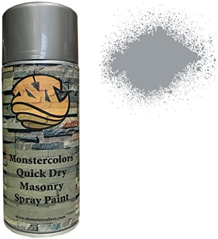 Monstercolors Quick Dry Masonry Spray Paint Hard Wearing Fast Drying Interior Exterior High Gloss Paint 400ML Can Size (Window Grey RAL 7040)