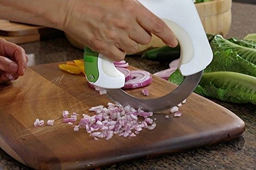 Bolo Küchenmesser, Universalmesser, Edelstahl, kreisförmig, Griff aus ABS, geeignet für Obst, Gemüse, Pizza, Käse, Fleisch - 3
