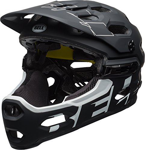 BELL Super 3R MIPS Casco de Ciclismo, Unisex Adulto, Matt Black/White, Large (58-62 cm)