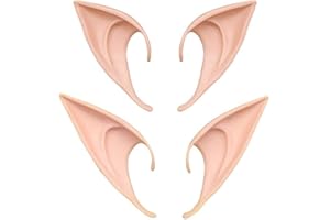 MAKFORT 2 Paar Elfenohren Spitzohren Latex Ohren für Erwachsene Cosplay Halloween Karneval Fasching