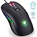 Produktbild Beidhändige Gaming Maus, RGB LED Gamer Mouse für Rechts- & Linkshänder, Fnova Professionelle Optische USB Wired Mouse, 200 - 10000 DPI Einstellung, 9 Programmierbaren Tasten für PC Home Office