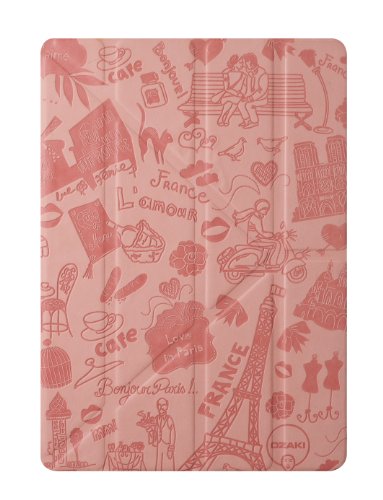 Ozaki OC111PR O!Coat Travel Slim-Y 360-deg faltbare Tasche für Apple iPad Air Paris (inkl. Stylus-Halter) pink
