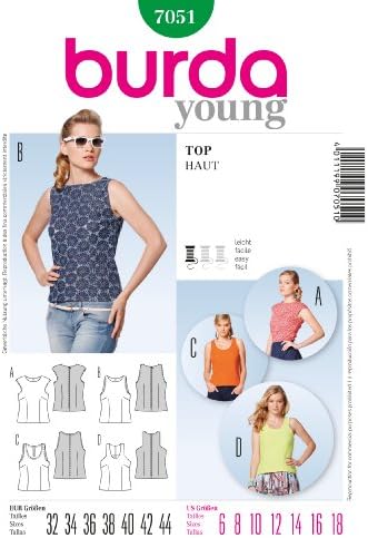 Burda Pattern for Ladies' Top with Drop Shoulders