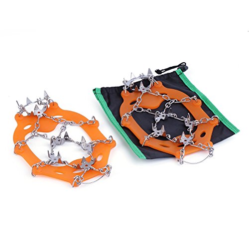 OUTAD 18 Dientes de Acero Inoxidable Crampones（Paquete de 2） (Nara