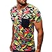 Produktbild Herren Shirt, Sommer Camouflage Drucken Tee Kurzarm T-Shirt Sweatshirt Tanktop (L, Mehrfarbig)