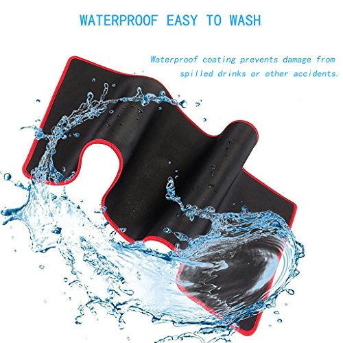 Erinfam Gaming Office Mouse Pad Extra Groß Waterproof Tastatur und Maus Rutschfester Mousepad schwarz und rot - 3
