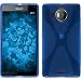 Produktbild PhoneNatic Case für Microsoft Lumia 950 XL Hülle Silikon blau X-Style Cover Lumia 950 XL Tasche + 2 Schutzfolien