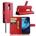 Produktbild Owbb Folio Brieftasche Ledertasche für Moto X Force Smartphone mit Ständerfunktion und card holder-Rote
